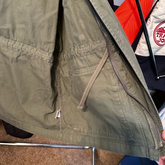 Sonoma olive green zip/button utility jacket woman’s Large - Picture 4 of 5